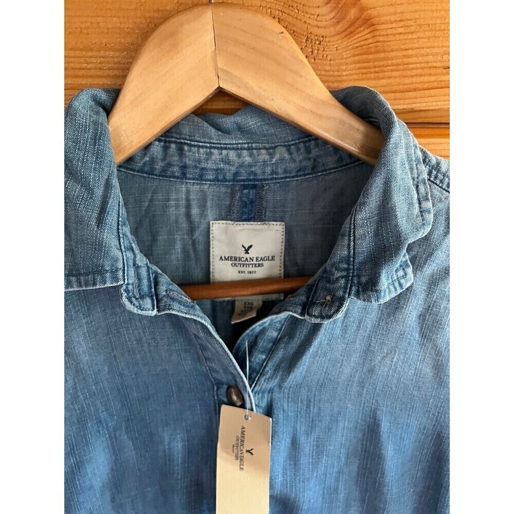 American Eagle Women's Babydoll Denim Top Size XXS - Picture 5 of 6